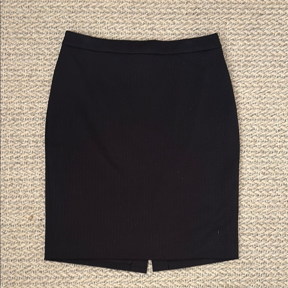 Ann Taylor Textured Black Pencil Skirt